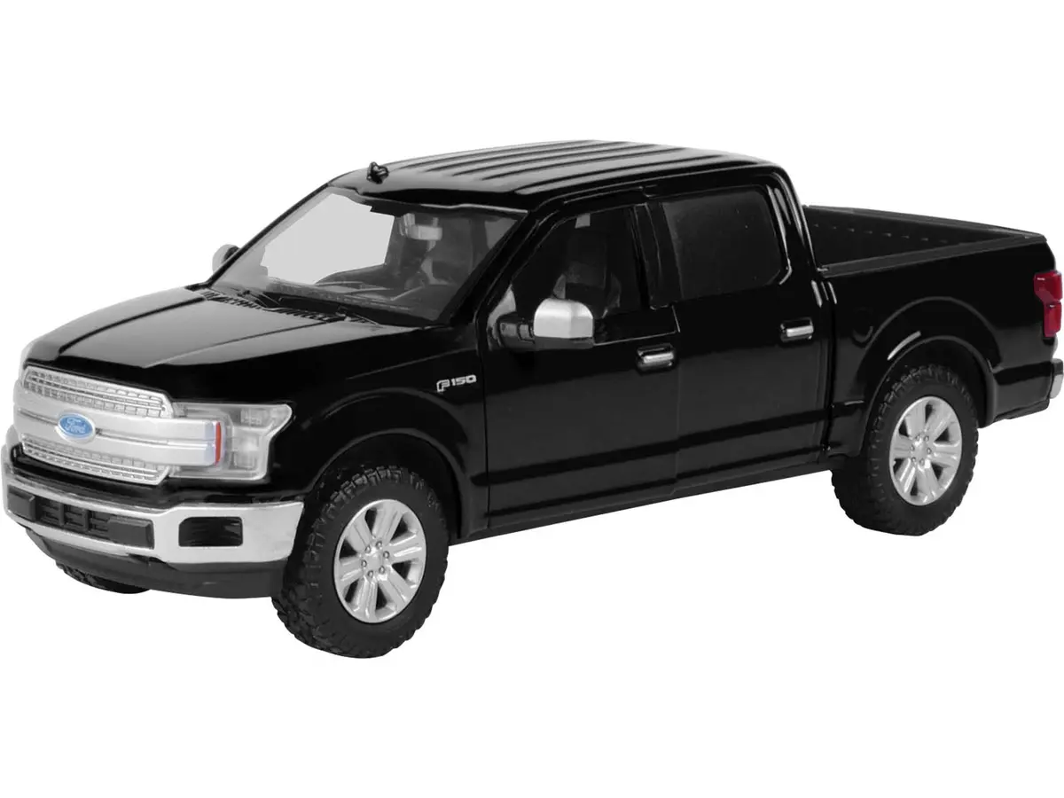 2019 Ford F-150 Lariat Crew Cab Pickup Truck Black 1/27 Diecast Model By Motormax 2