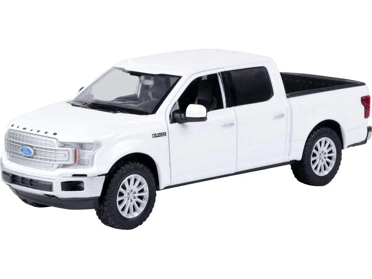 2019 Ford F-150 Limited Crew Cab Pickup Truck White 1/27 Diecast Model By Motormax 2