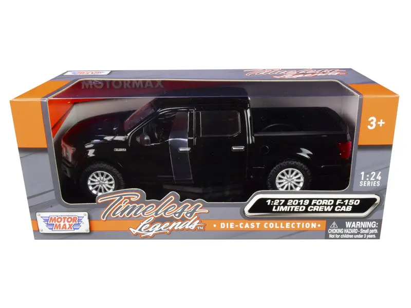 2019 Ford F-150 Limited Crew Cab Pickup Truck Black 1/27 Diecast Model By Motormax 1