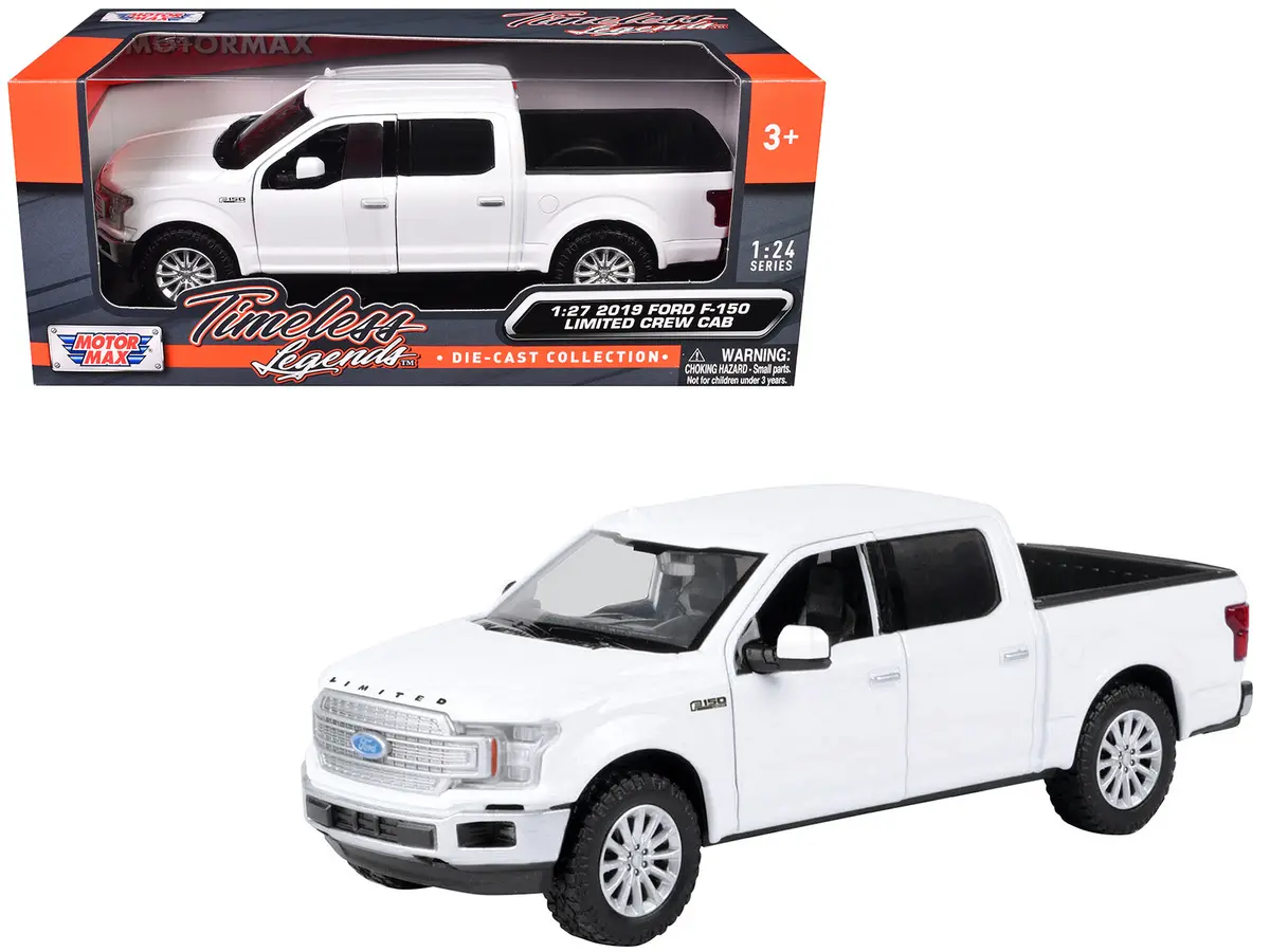 2019 Ford F-150 Limited Crew Cab Pickup Truck White 1/27 Diecast Model By Motormax 1