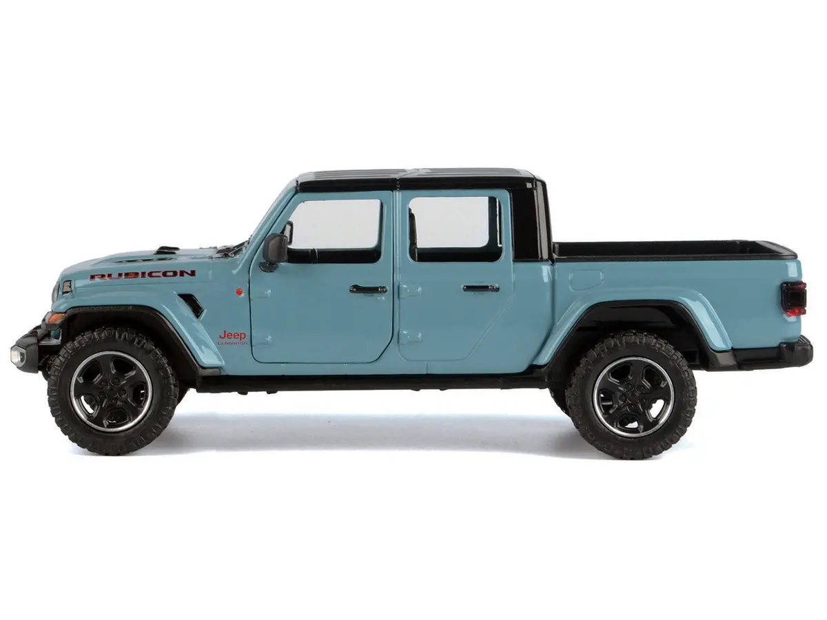 2021 Jeep Gladiator Rubicon (Closed Top) Pickup Truck Blue With Black Top 1/27 Diecast Model Car By Motormax 2