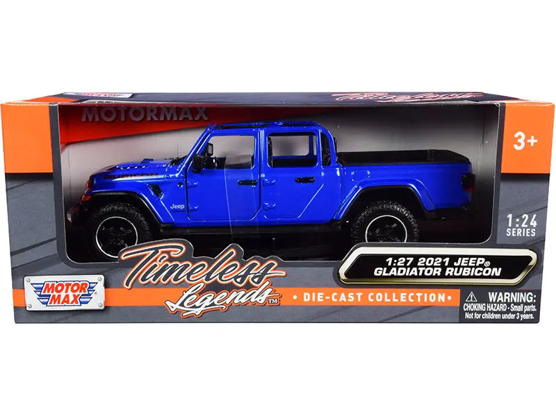 2021 Jeep Gladiator Rubicon (Open Top) Pickup Truck Blue 1/27 Diecast Model By Motormax 1