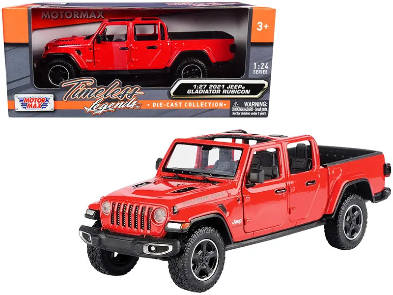 2021 Jeep Gladiator Rubicon (Open Top) Pickup Truck Red 1/27 Diecast Model By Motormax 1