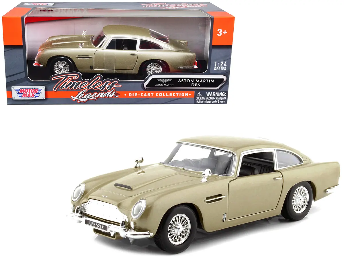 Aston Martin Db5 Rhd (Right Hand Drive) Gold Metallic "Timeless Legends" Series 1/24 Diecast Model Car By Motormax 1