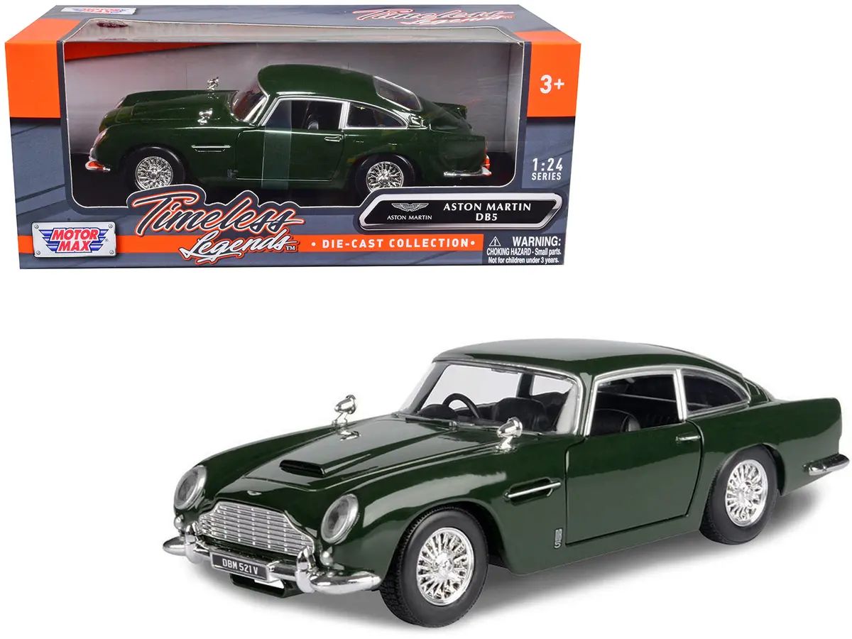 Aston Martin Db5 Rhd (Right Hand Drive) Dark Green "Timeless Legends" Series 1/24 Diecast Model Car By Motormax 1