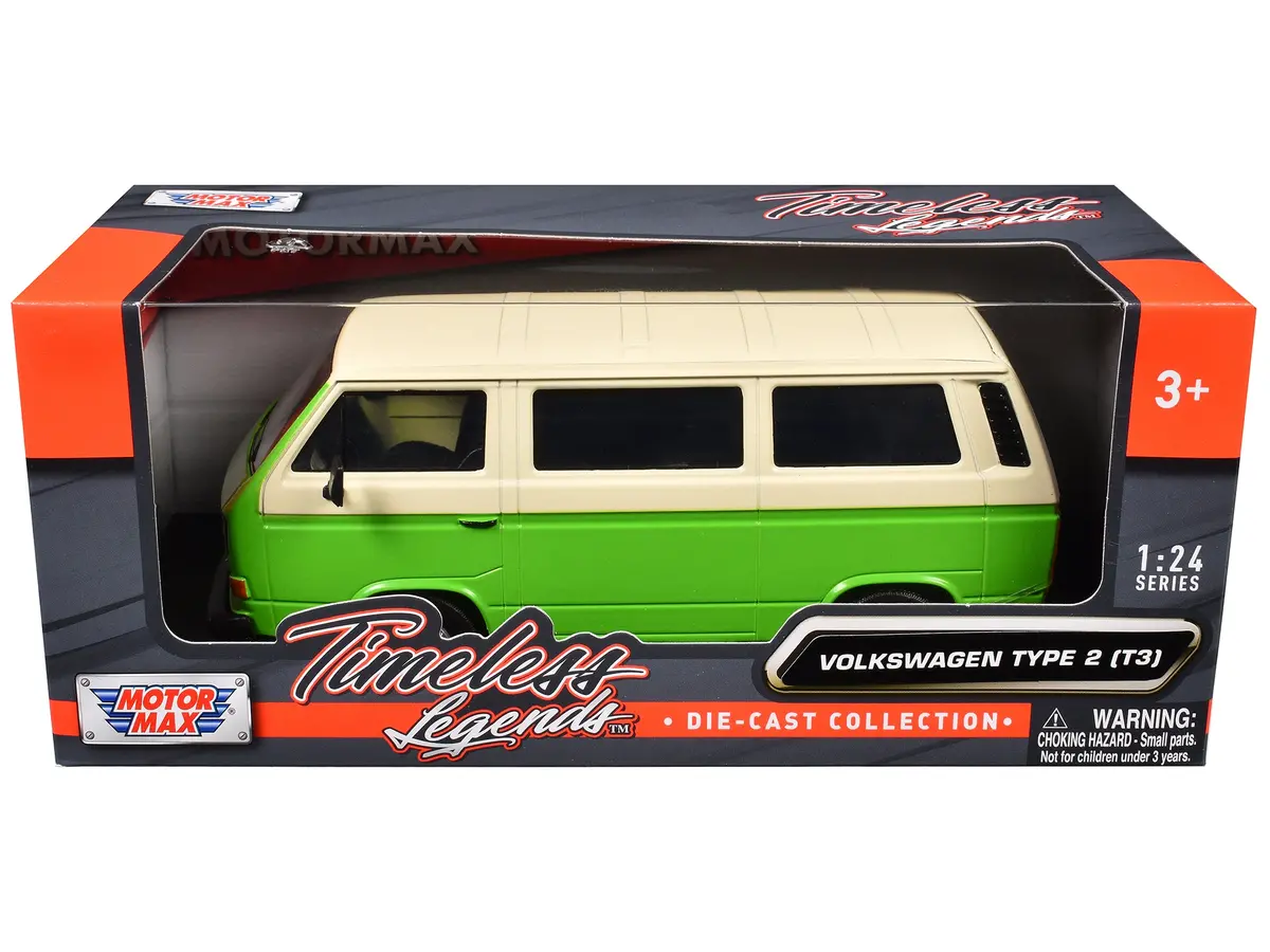 Volkswagen Type 2 (T3) Van Green And Beige "Timeless Legends" Series 1/24 Diecast Model By Motormax 1