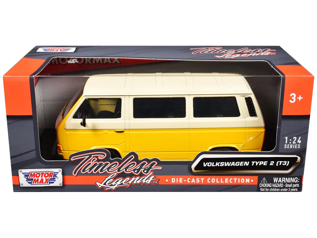 Volkswagen Type 2 (T3) Van Yellow And Beige "Timeless Legends" Series 1/24 Diecast Model By Motormax 1