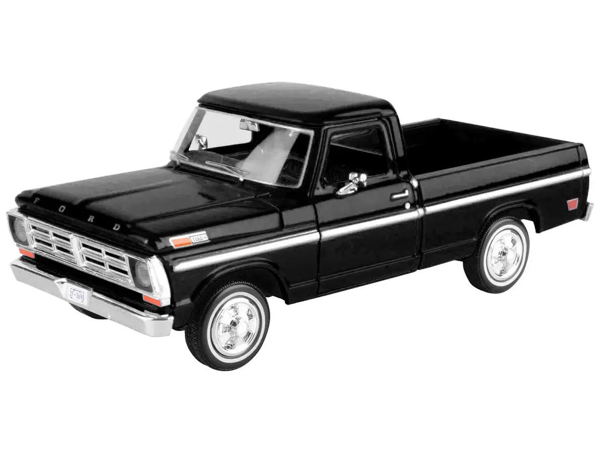 1972 Ford F-100 Pickup Truck Black "Timeless Legends" Series 1/24 Diecast Model By Motormax 2
