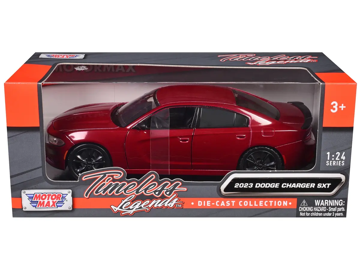 2023 Dodge Charger Sxt Red Metallic "Timeless Legends" Series 1/24 Diecast Model Car By Motormax 1