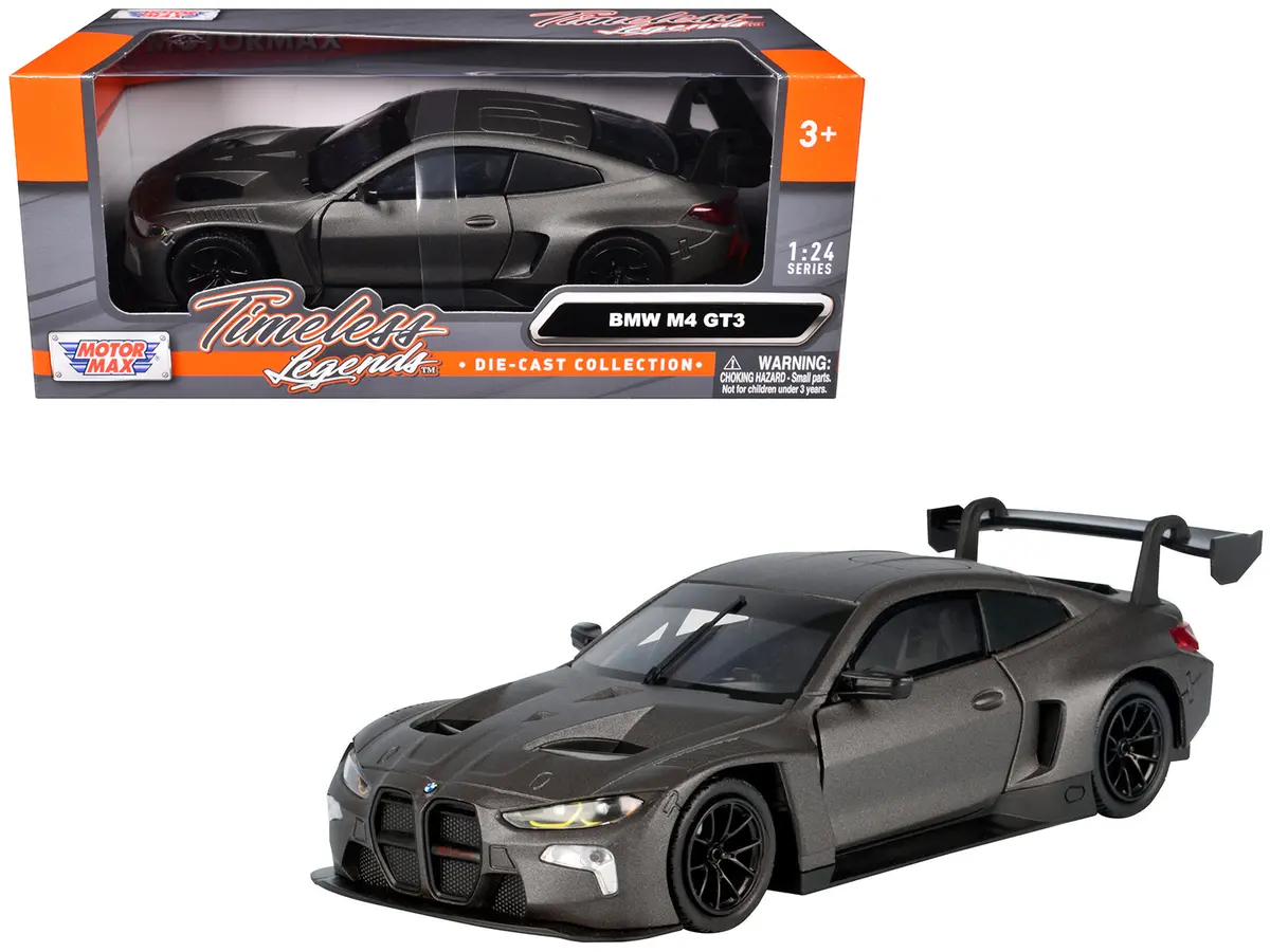 Bmw M4 Gt3 Matte Black "Timeless Legends" Series 1/24 Diecast Model Car By Motormax 1