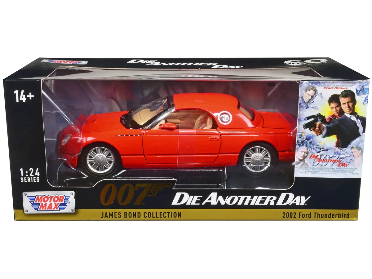 2002 Ford Thunderbird Orange James Bond 007 "Die Another Day" (2002) Movie "James Bond Collection" Series 1/24 Diecast Model Car By Motormax 1