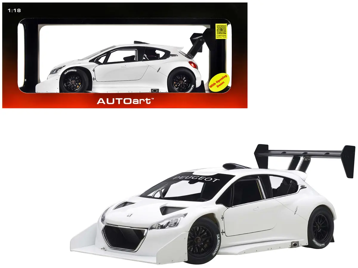 2013 Peugeot 208 T16 Pikes Peak Race Car Plain White Version 1/18 Model Car By Autoart 1