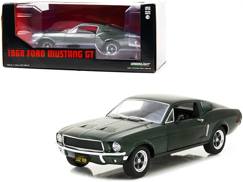 1968 Ford Mustang Gt Fastback Highland Green Metallic 1/24 Diecast Model Car By Greenlight 1