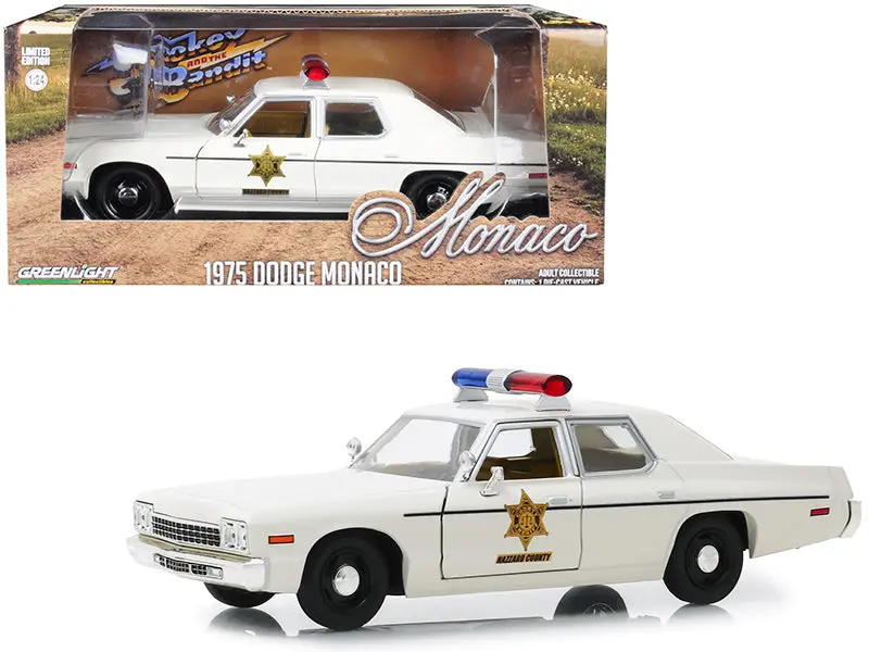 1975 Dodge Monaco Cream "Hazzard County Sheriff" 1/24 Diecast Model Car By Greenlight 1