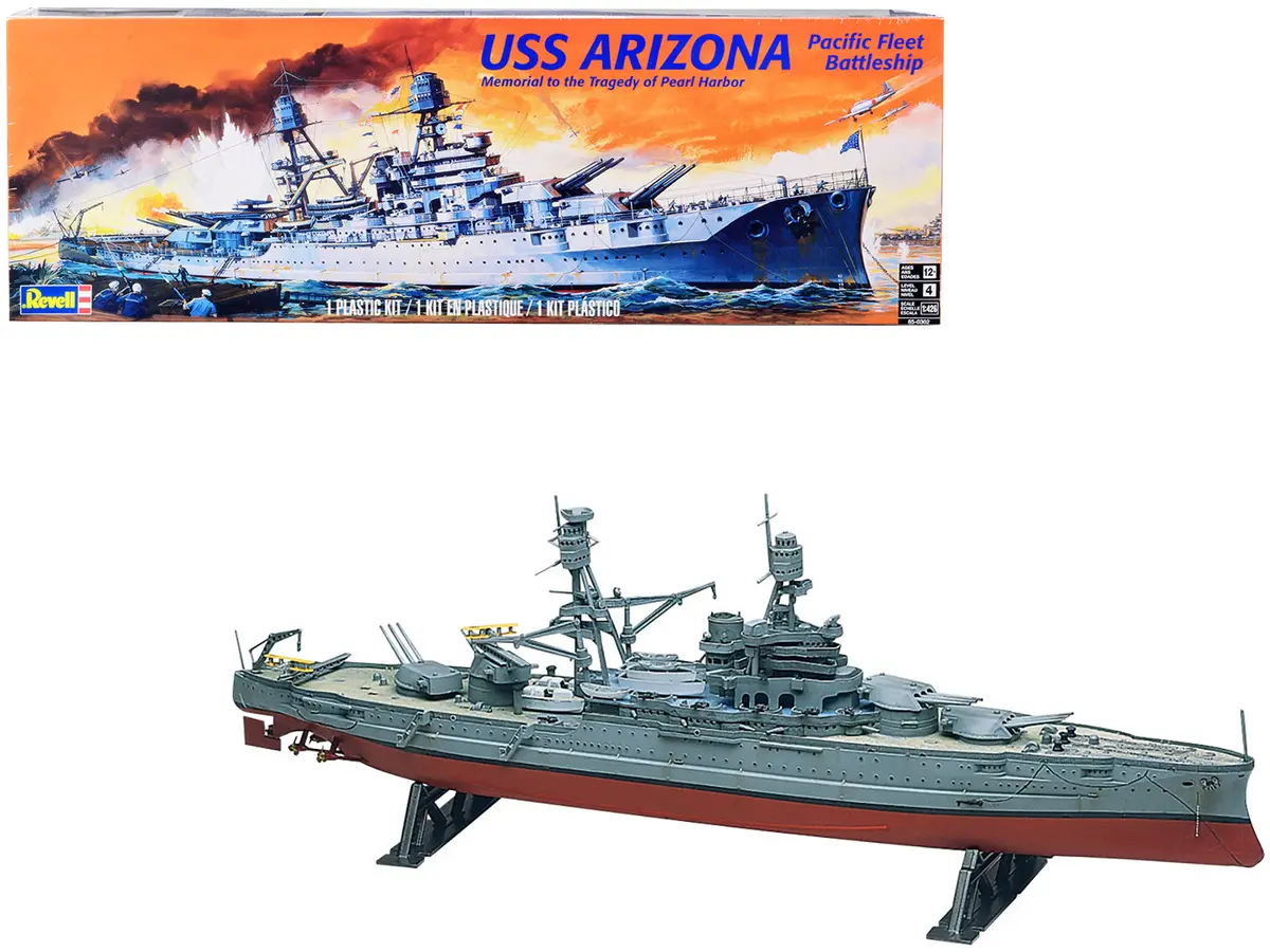 Uss Arizona Pacific Fleet Battleship "Memorial To The Tragedy Of Pearl Harbor" Plastic Model Kit (Skill Level 4) 1/426 Scale Model By Revell 1