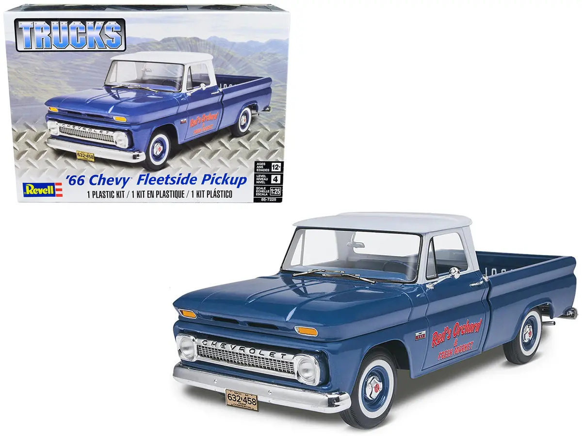 1966 Chevrolet Fleetside Pickup Truck Plastic Model Kit (Skill Level 4) 1/25 Scale Model By Revell 1