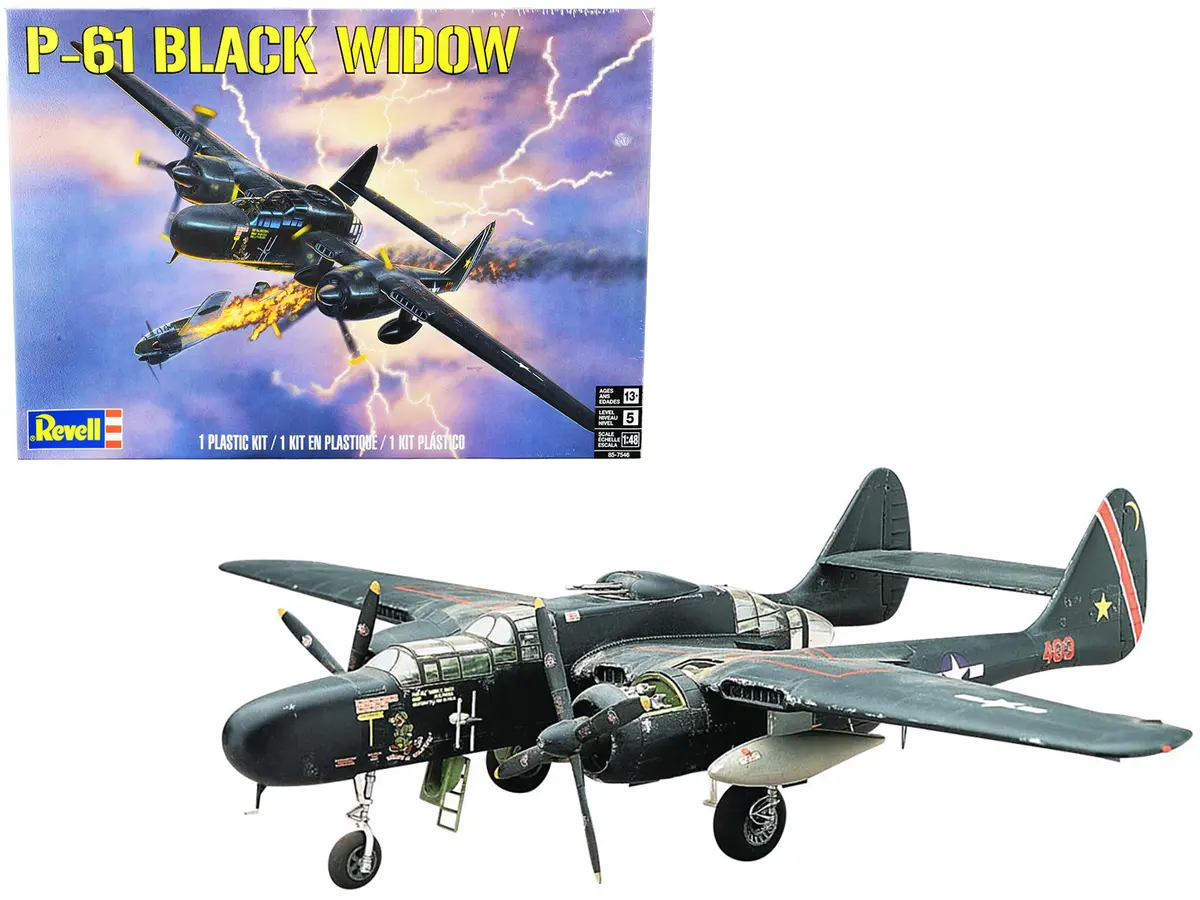 Level 5 Model Kit P-61 Black Widow Fighter Plane 1/48 Scale Model By Revell 1