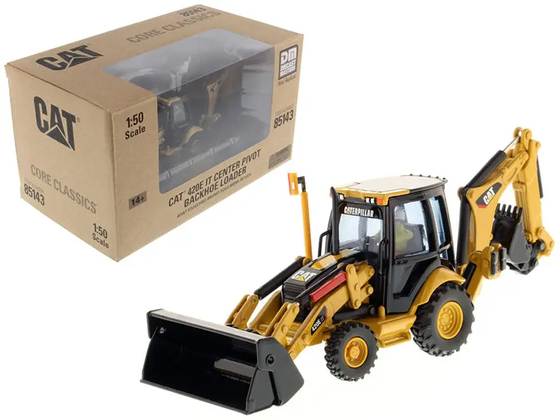 Cat Caterpillar 420E Center Pivot Backhoe Loader With Working Tools And Operator Core Classics Series 1/50 Diecast Model By Diecast Masters 1