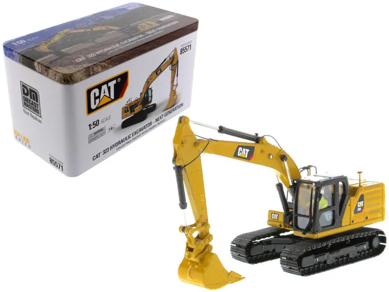 Cat Caterpillar 323 Hydraulic Excavator With Operator Next Generation Design High Line Series 1/50 Diecast Model By Diecast Masters 1