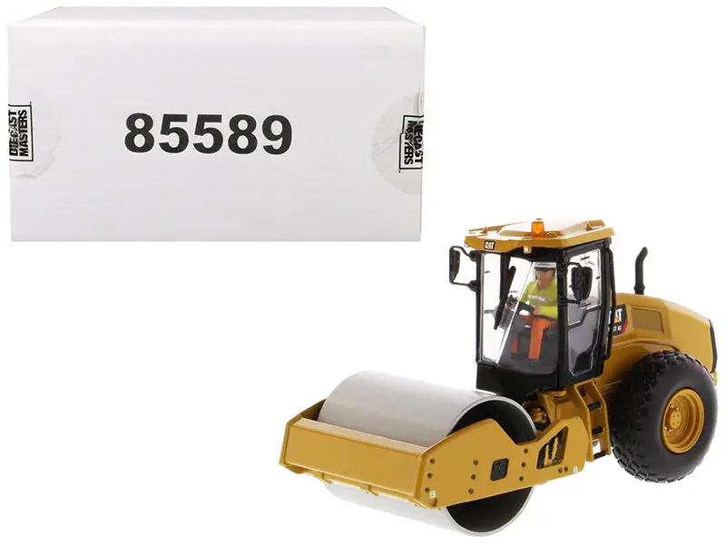 Cat Caterpillar Cs11 Gc Vibratory Soil Compactor With Operator High Line Series 1/50 Diecast Model By Diecast Masters 1