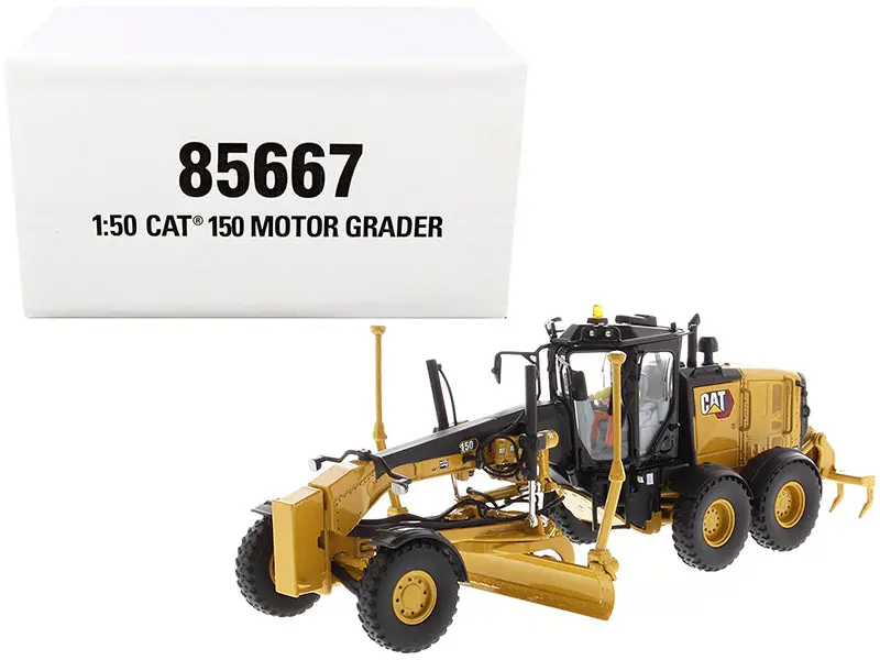 Cat Caterpillar 150 Motor Grader With Operator High Line Series 1/50 Diecast Model By Diecast Masters 1