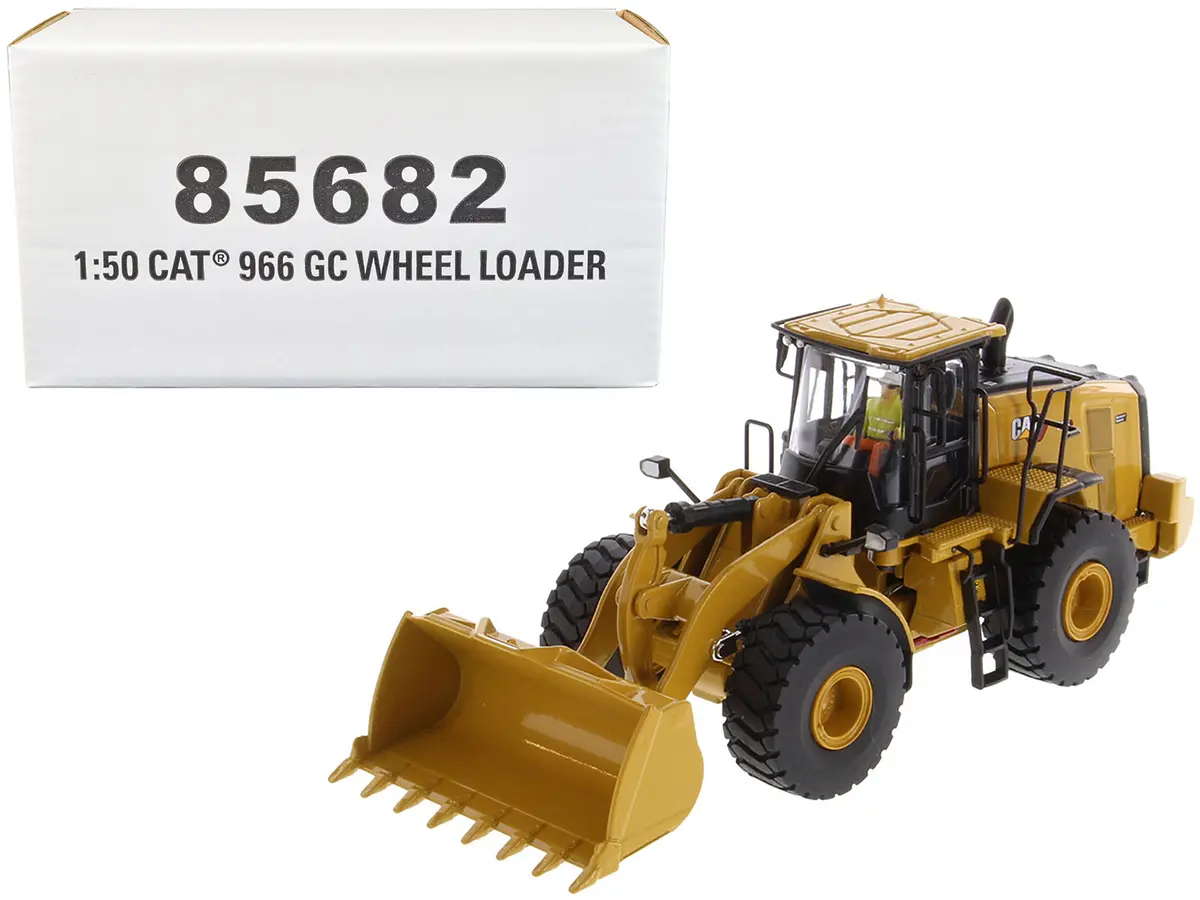 Cat Caterpillar 966 Gc Wheel Loader Yellow With Operator "High Line Series" 1/50 Diecast Model By Diecast Masters 1
