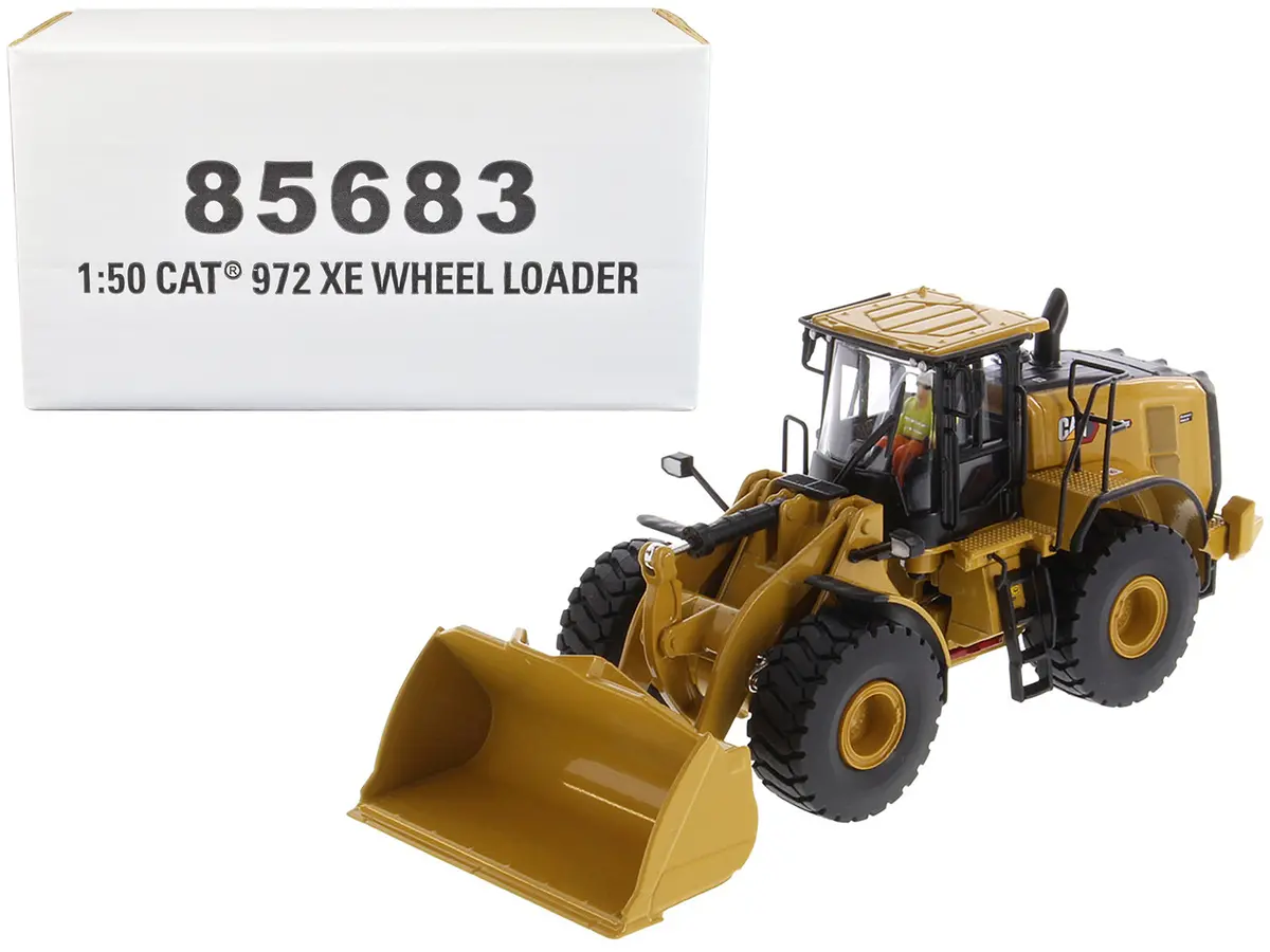 Cat Caterpillar 972 Xe Wheel Loader Yellow With Operator High Line Series 1/50 Diecast Model By Diecast Masters 1