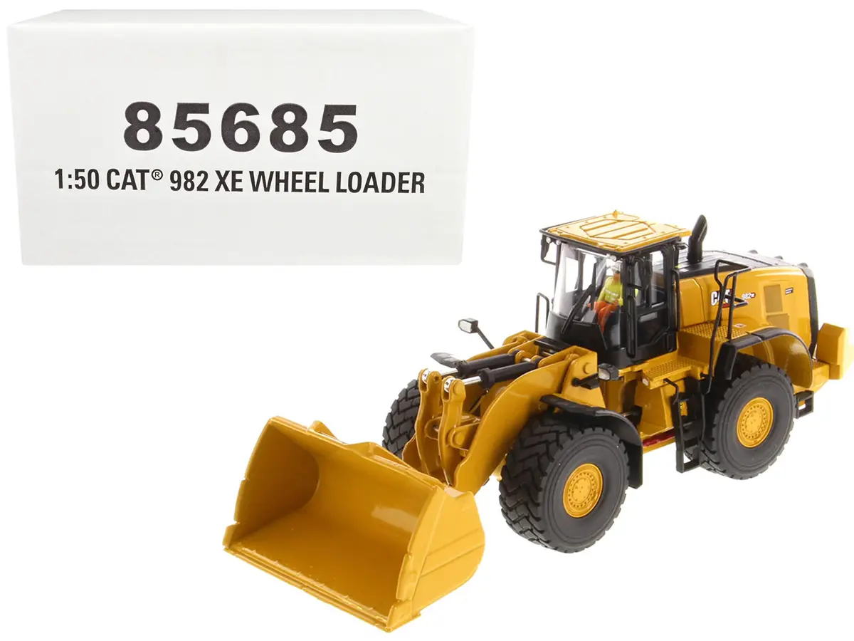 Cat Caterpillar 982 Xe Wheel Loader Yellow With Operator High Line Series 1/50 Diecast Model By Diecast Masters 1