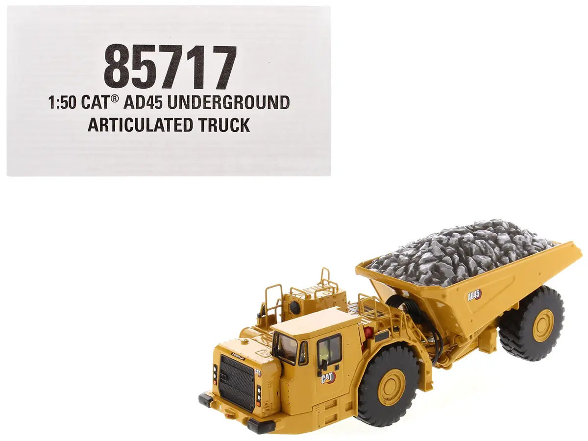 Cat Caterpillar Ad45 Underground Articulated Truck Yellow "High Line" Series 1/50 Diecast Model By Diecast Masters 1