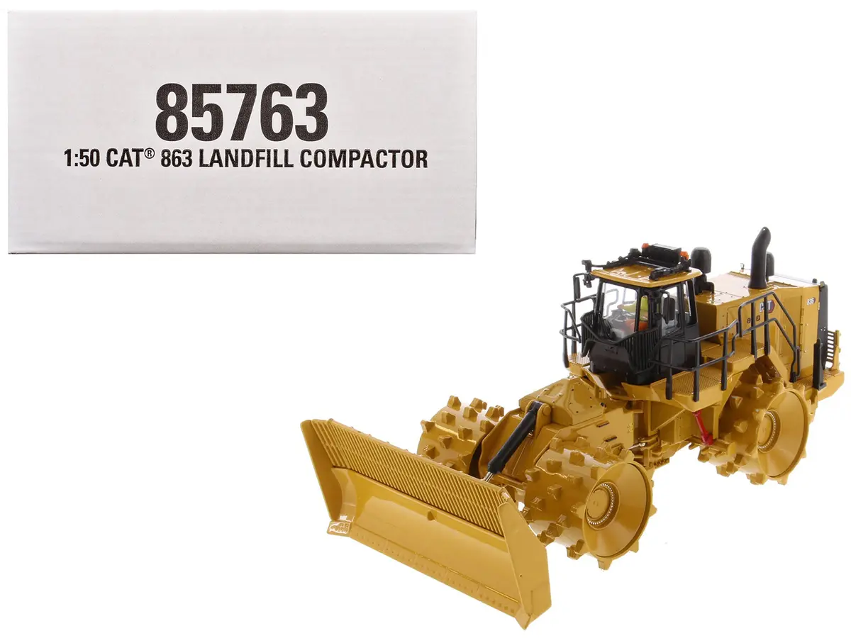Cat Caterpillar 836 Landfill Compactor Yellow "High Line" Series 1/50 Diecast Model By Diecast Masters 1
