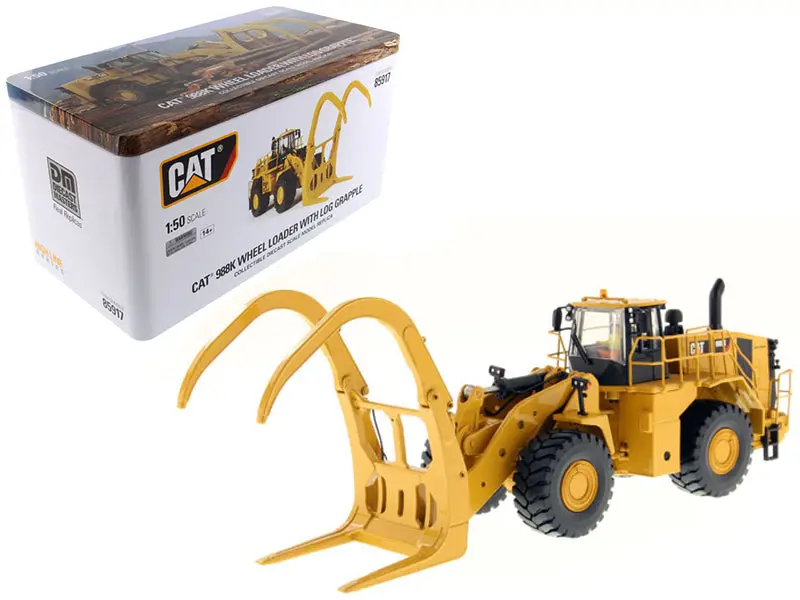 Cat Caterpillar 988K Wheel Loader With Grapple With Operator High Line Series 1/50 Diecast Model By Diecast Masters 1