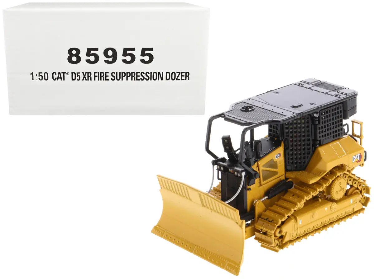 Cat Caterpillar D5 Xr Fire Suppression Track Type Dozer Yellow High Line Series 1/50 Diecast Model By Diecast Masters 1