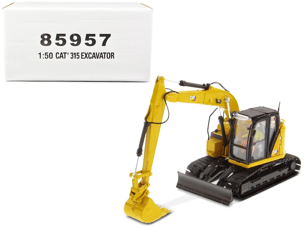 Cat Caterpillar 315 Track Type Hydraulic Excavator Yellow With Operator High Line Series 1/50 Diecast Model By Diecast Masters 1