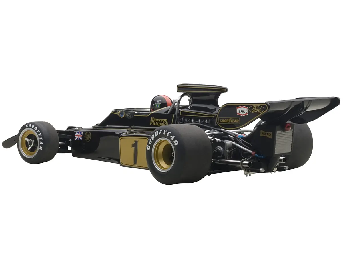 Lotus 72E 1973 Emerson Fittipaldi #1 With Driver Figure In Cockpit 1/18 Model Car By Autoart 2