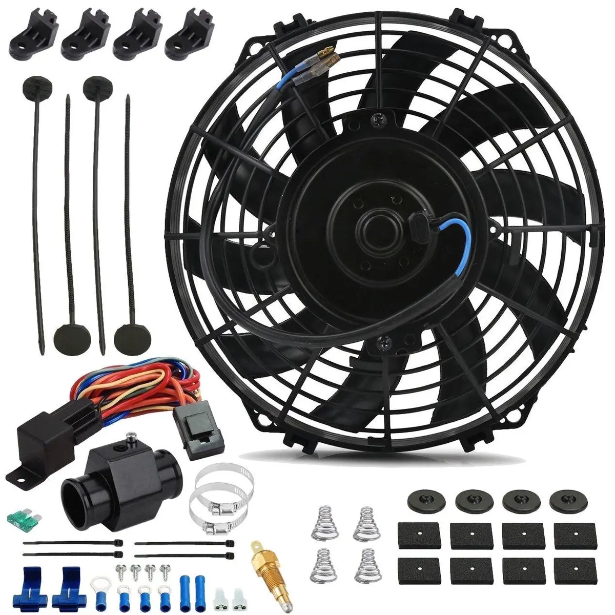 9 Inch Electric Fans Radiator Hose In-Line Grounding Temperature Switch 1