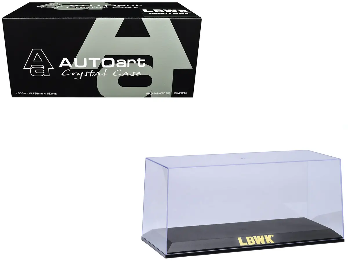Collectible Display Show Case With Black Plastic Base And Gold "Lbwk" Logo For 1/18-1/24 Scale Model Cars By Autoart 1