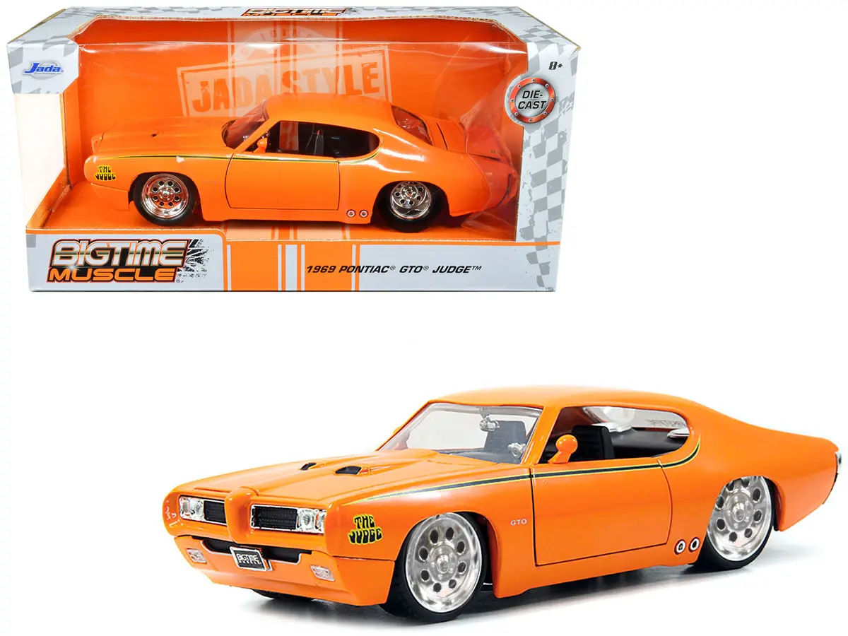 1969 Pontiac Gto Judge Pro Stock Orange 1/24 Diecast Model Car By Jada 1