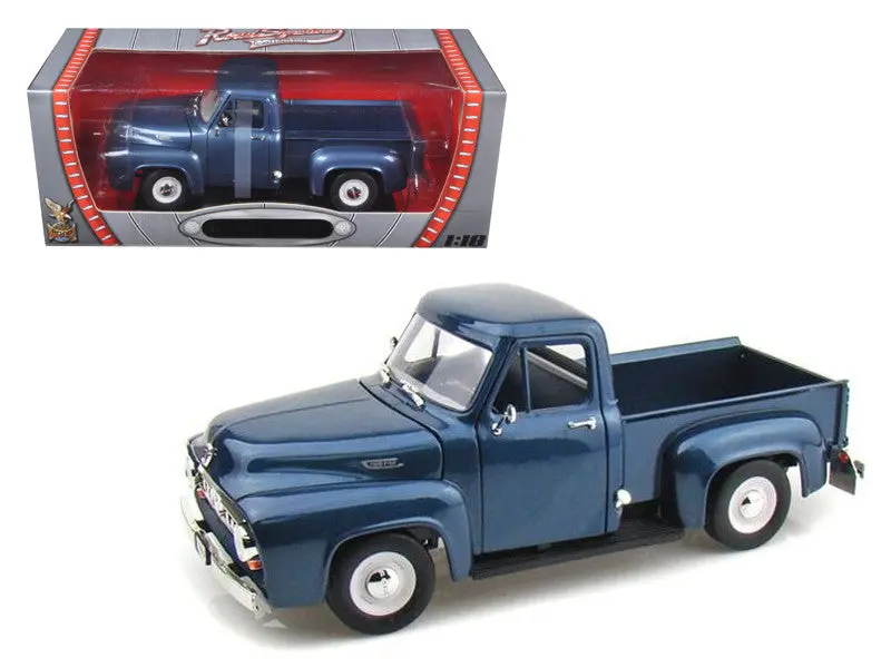 1953 Ford F-100 Pickup Dark Blue 1/18 Diecast Model By Road Signature 1