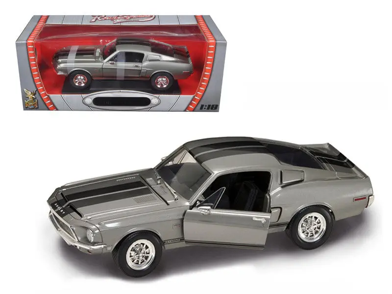 1968 Shelby Gt 500Kr Silver 1/18 Diecast Model Car By Road Signature 1