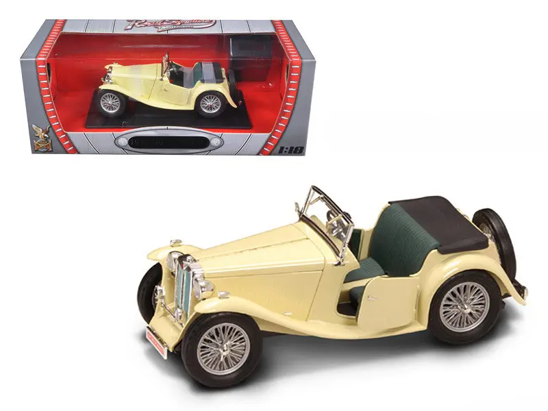 1947 Mg Tc Midget Yellow 1/18 Diecast Model Car By Road Signature 1