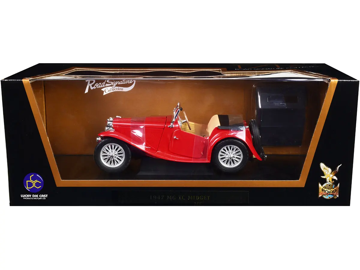 1947 Mg Tc Midget Red 1/18 Diecast Model Car By Road Signature 1