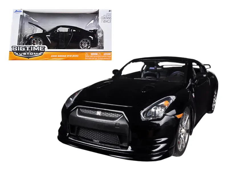 2009 Nissan Gt-R R35 Black 1/24 Diecast Model Car By Jada 1