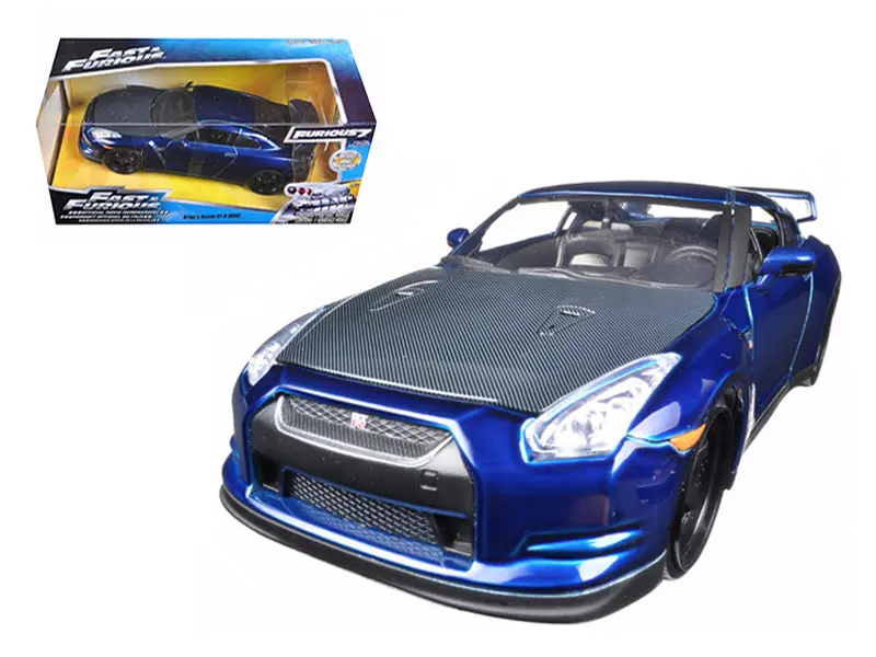 Brian's 2009 Nissan Gtr R35 Blue "Fast & Furious 7" Movie 1/24 Diecast Model Car By Jada 1