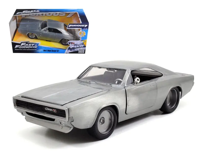Dom's 1970 Dodge Charger R/T Bare Metal "Fast & Furious 7" Movie 1/24 Diecast Model Car By Jada 1