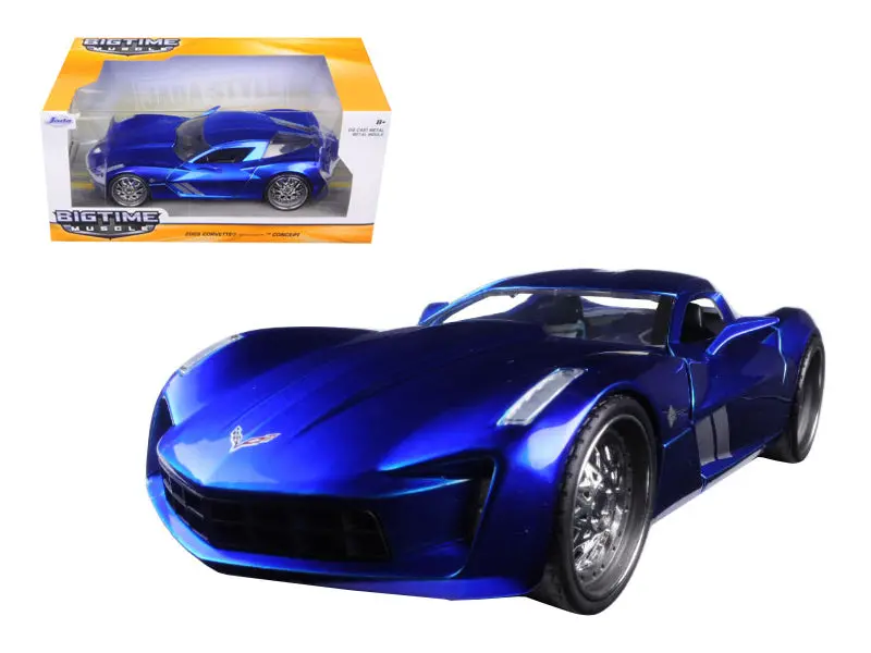 2009 Chevrolet Corvette Stingray Concept Blue 1/24 Diecast Model Car By Jada 1