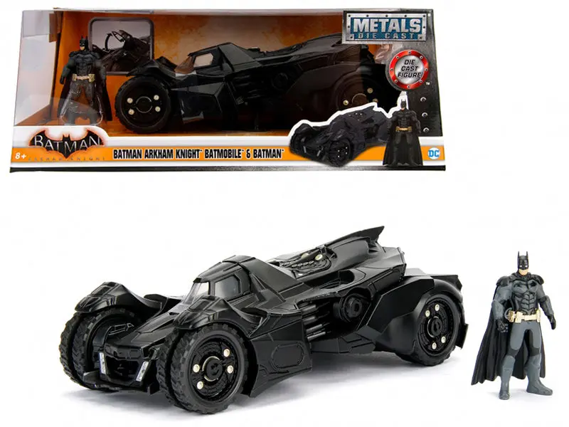 Arkham Knight Batmobile With Batman Diecast Figure 1/24 Diecast Model Car By Jada 1