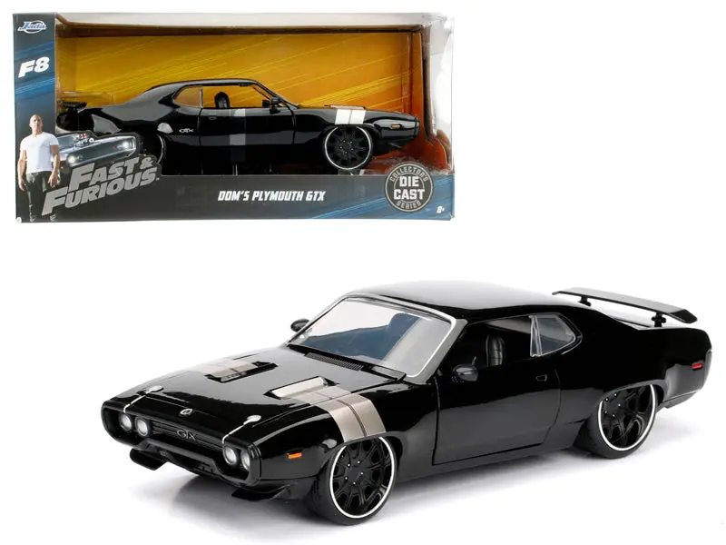 Dom's Plymouth Gtx Fast & Furious F8 "The Fate Of The Furious" Movie 1/24 Diecast Model Car  By Jada 1