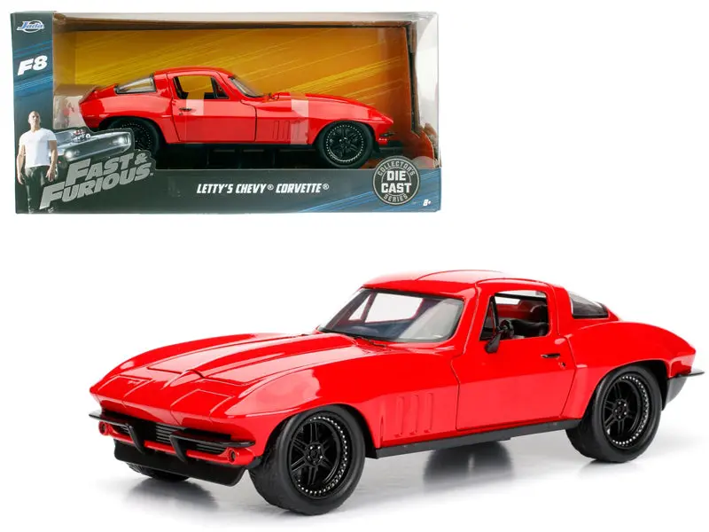 Letty's Chevrolet Corvette Red Fast & Furious F8 "The Fate Of The Furious" Movie 1/24 Diecast Model Car By Jada 1