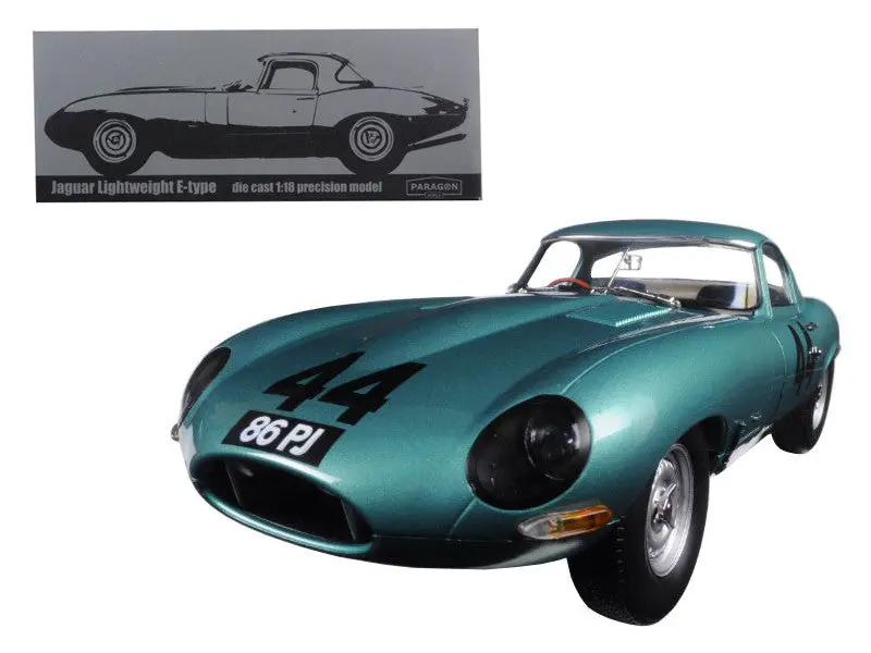 1963 Jaguar Lightweight E-Type #44 "Arkins 86 Pj" 1/18 Diecast Model Car By Paragon 1