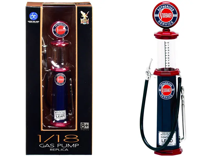 "Studebaker" Vintage Cylinder Gas Pump 1/18 Diecast Replica By Road Signature 1